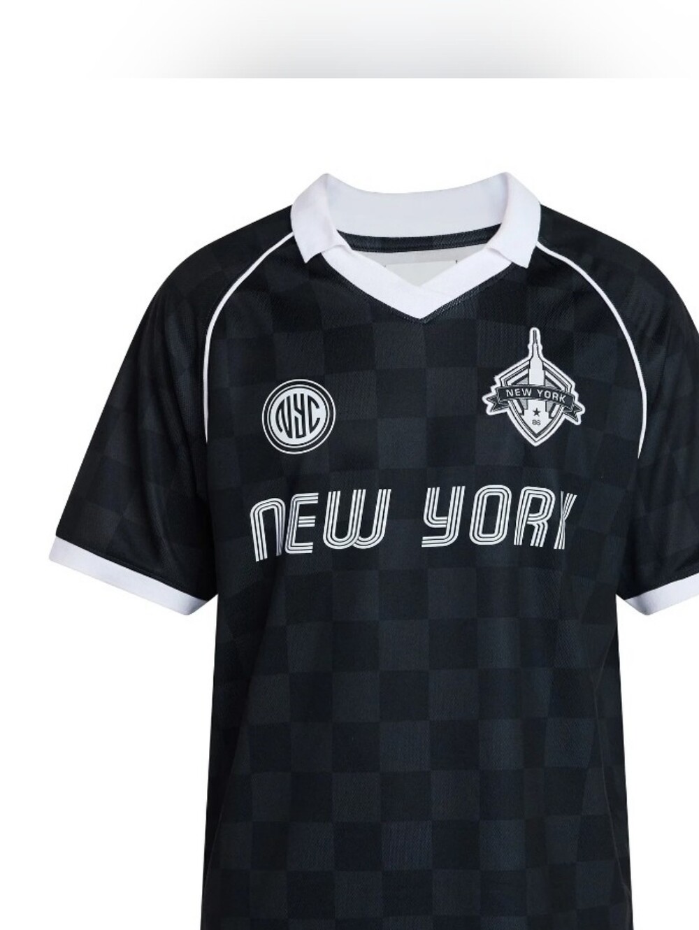 New York Black Polo Soccer Jersey. T18
